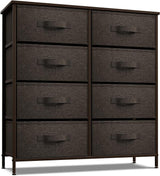 Dresser with 8 Faux Wood Drawers  Chest Organizer Unit with Steel Frame Wood