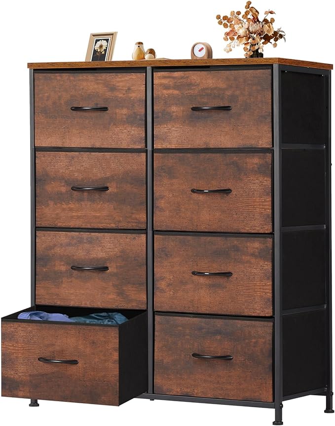 Dresser for Bedroom, Chest of 8 Drawers Cloth Dresser, Closet Storage