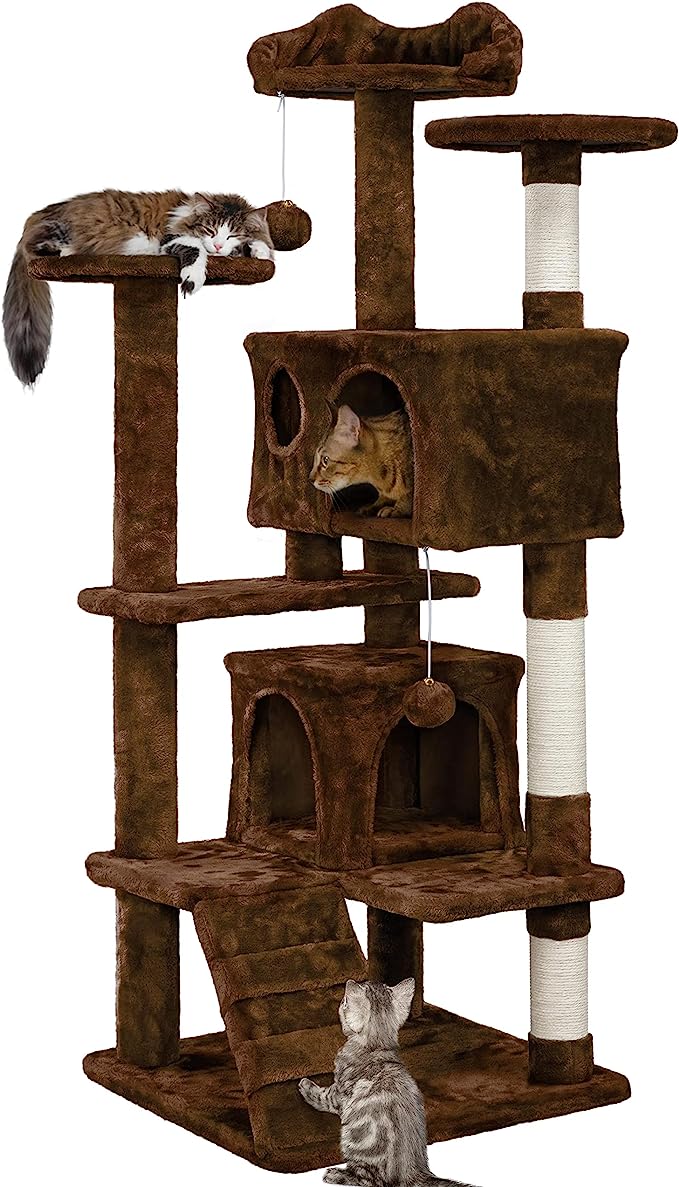 54in Cat Tree Tower Condo Furniture Scratch Post for Kittens Pet House Play