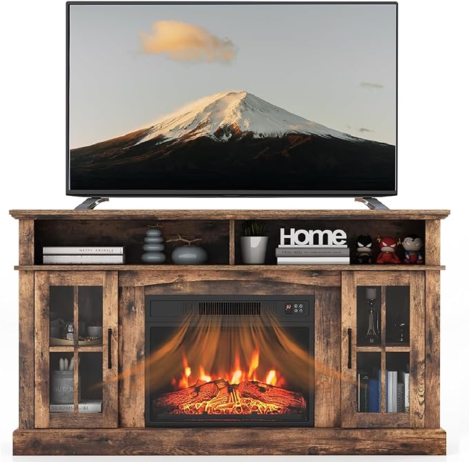 Electric Fireplace TV Stand, 58 Inch Modern Console for TVs up to 65 in + 23''