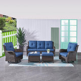 Patio Furniture 5 Pieces Outdoor Furniture Set Wicker Outdoor Sectional Couch with Patio