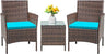 Patio Furniture Set 3 Pieces All-Weather Rattan Outdoor Furniture Patio Chairs