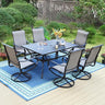 Outdoor Dining Table with Umbrella Hole and 6 Patio