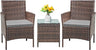 Patio Furniture Set 3 Pieces All-Weather Rattan Outdoor Furniture Patio Chairs