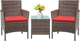 Patio Furniture Set 3 Pieces All-Weather Rattan Outdoor Furniture Patio Chairs