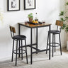 Small 2-Tier Round Bistro Pub Dining Table & PU Upholstered Stools with Backrest