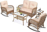 5 Pieces Outdoor Patio Rattan Furniture Sets