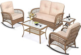 5 Pieces Outdoor Patio Rattan Furniture Sets