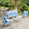 4 Piece Patio Furniture Set, 2 x Fixed Chair, 1 x 3-Seat Sofa