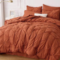 King Size Comforter Set - Bedding Set King 7 Pieces, Pintuck Bed in a Bag Navy Blue Bed