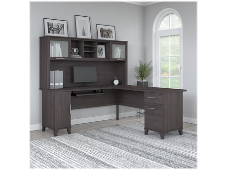 Bush Somerset 72-Inch L-Shaped Desk with Hutch - Office Workstation