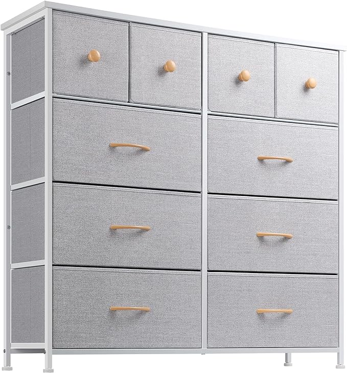 Dresser for Bedroom with 10 Drawers, Storage Drawer Organizer