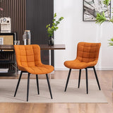 Khaki Dining Chairs Set of 2  Upholstered Modern Armless Dining Room Chair