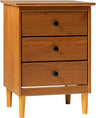 Traditional Wood 3 Drawer Nightstand Side Table Bedroom Storage Drawer and Shelf