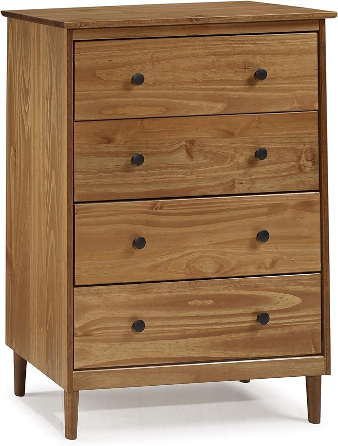 Tall Wood Dresser Bedroom Storage Drawer  4 Drawer White