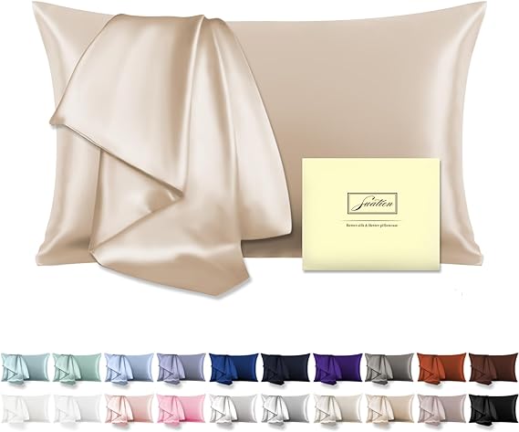Mulberry Silk Pillowcase for Hair and Skin Standard Size 20"X 26" with Hidden Zipper