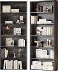 Bookshelves and Bookcases Set of 2 Floor Standing 6 Tier Display Storage Shelves
