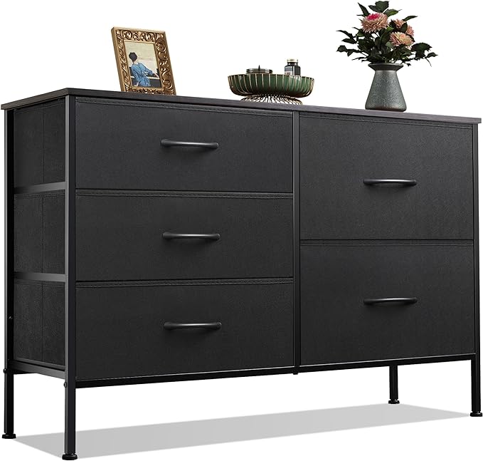 Dresser for Bedroom with 5 Drawers, Wide Bedroom Dresser with Drawer Organizers