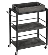 Industrial Bar Cart for The Home, Serving Cart with Wheels and Handle