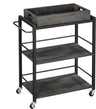 Industrial Bar Cart for The Home, Serving Cart with Wheels and Handle