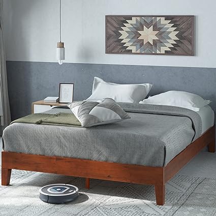 Alexis Deluxe Wood Platform Bed Frame / Solid Wood Foundation / No Box Spring Needed