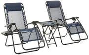 ChillFold Blue Zero Gravity Chairs Set of 2 with Cup Holders