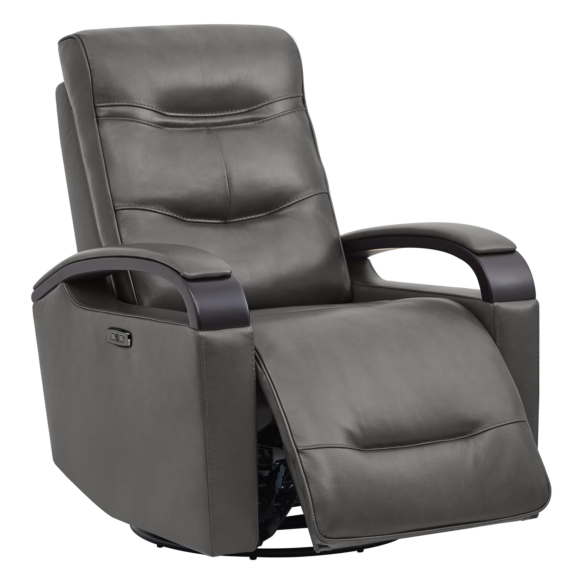 ChitaLux Leather Power Glider Recliner in Grey