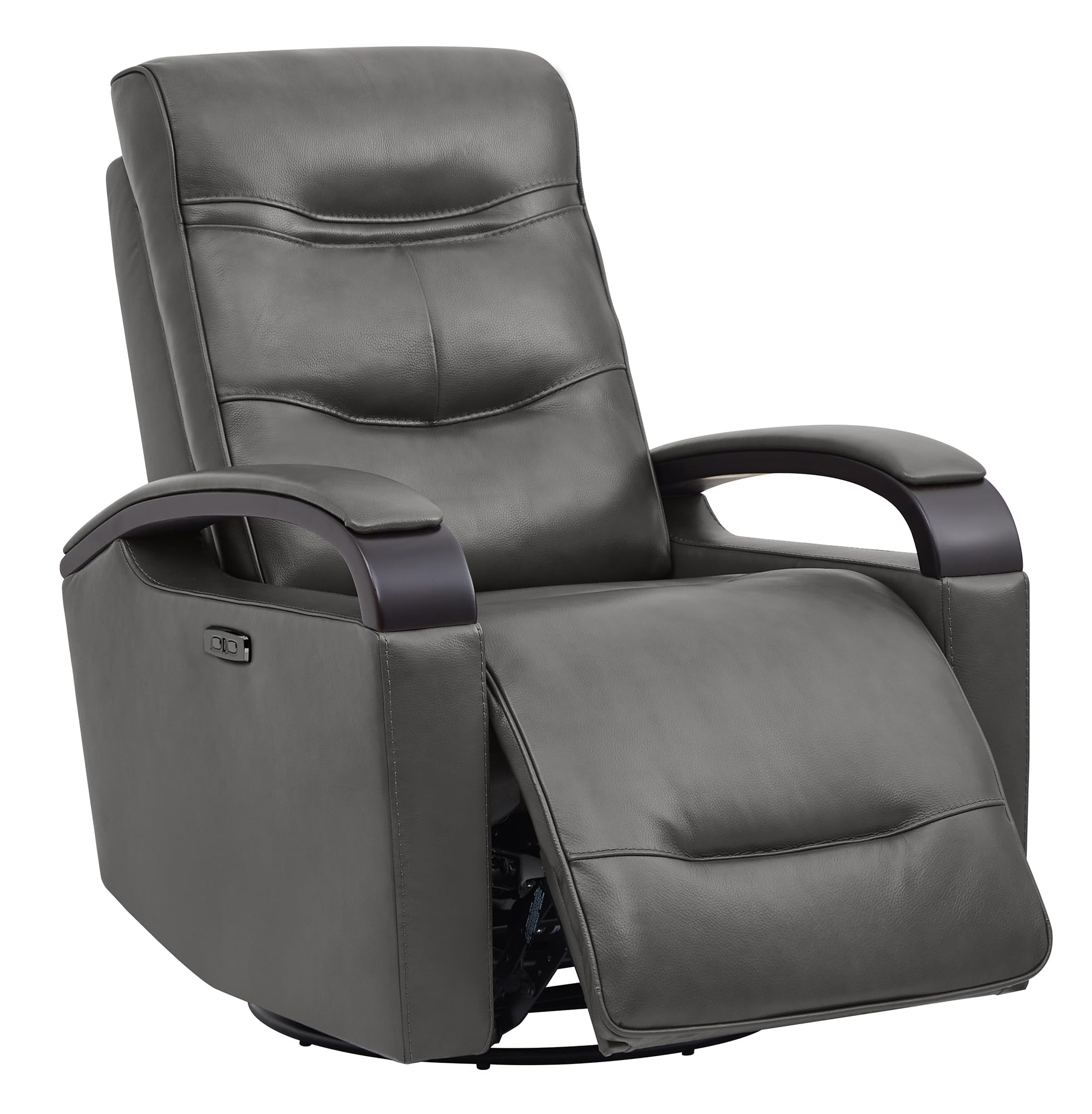 ChitaLux Leather Power Glider Recliner in Grey