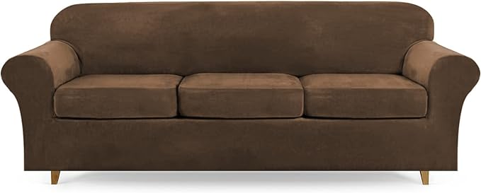 High Stretch Sofa Cover for 3 Cushion Couch 4 Pieces