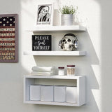 Black Floating Shelves Set of 3, Modern Bathroom Shelves Wall Mounted Shelves