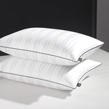 Goose Feather Down Pillow - Set of 2 Bed Pillows for Sleeping