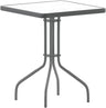 Barker 23.5'' Square Tempered Glass Metal Table