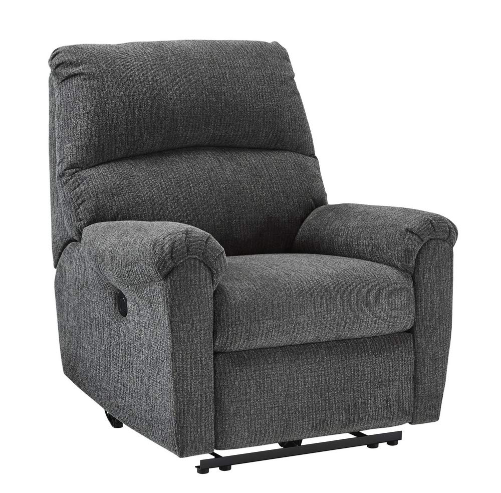 CloudNest Charcoal Power Recliner Chair with Chenille Texture
