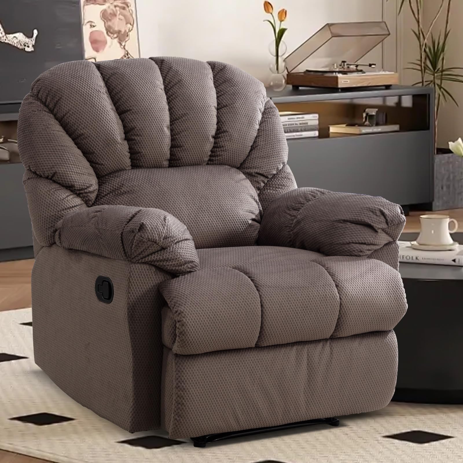 CloudNest Recliner Chair front view in light brown

