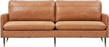 Genuine Leather Sofa, Mid-Century Modern Leather Sofa Couch for Bedroom Living Room