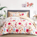 , Elegant Flower Botanical Smooth Soft Microfiber Floral Comforter Set