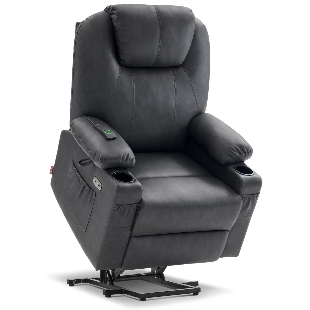 ComfortRise Power Lift Recliner Chair – Grey with USB & Cup Holders