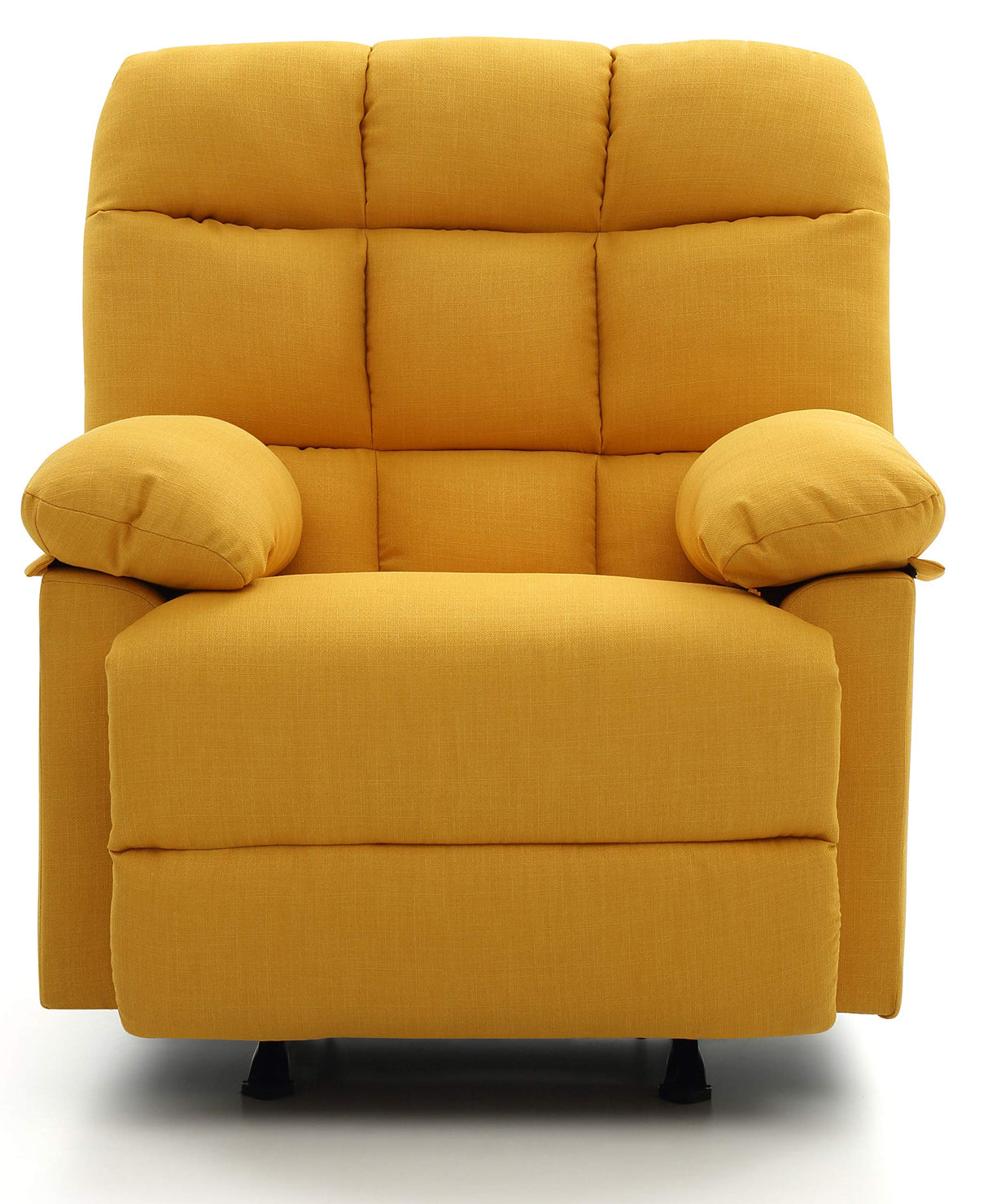 ComfyGlide Yellow Fabric Rocker Recliner Chair