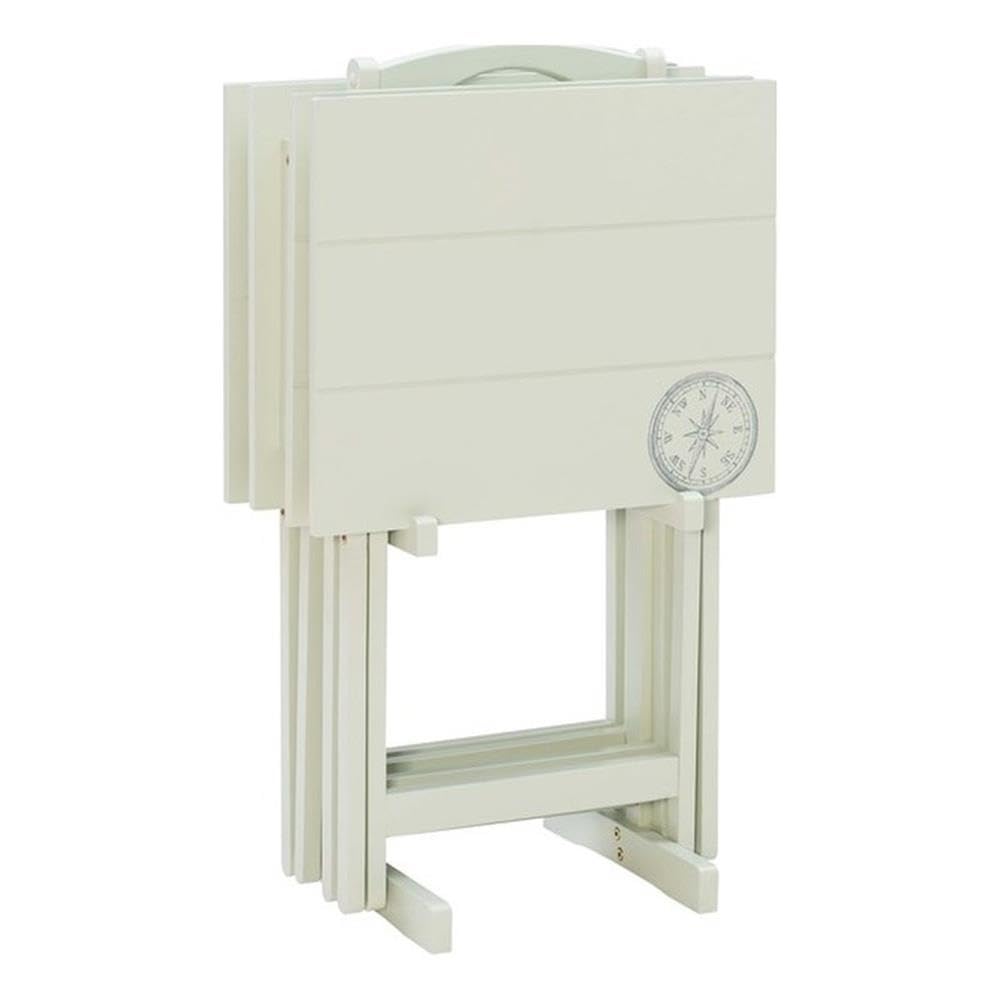 CompassPrint Light Gray Tray Table Set with Folding Stand – Front View

