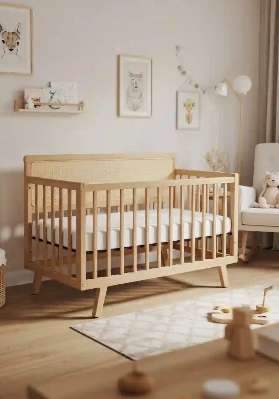 Convertible Crib in Honey GREENGUARD Gold Certified