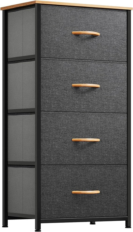 Dresser with 4 Drawers - Fabric Storage Tower, Organizer Unit for Bedroom