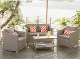 4-Piece Patio Furniture Sectional Sofa All-Weather Outdoor Wicker Conversation Set