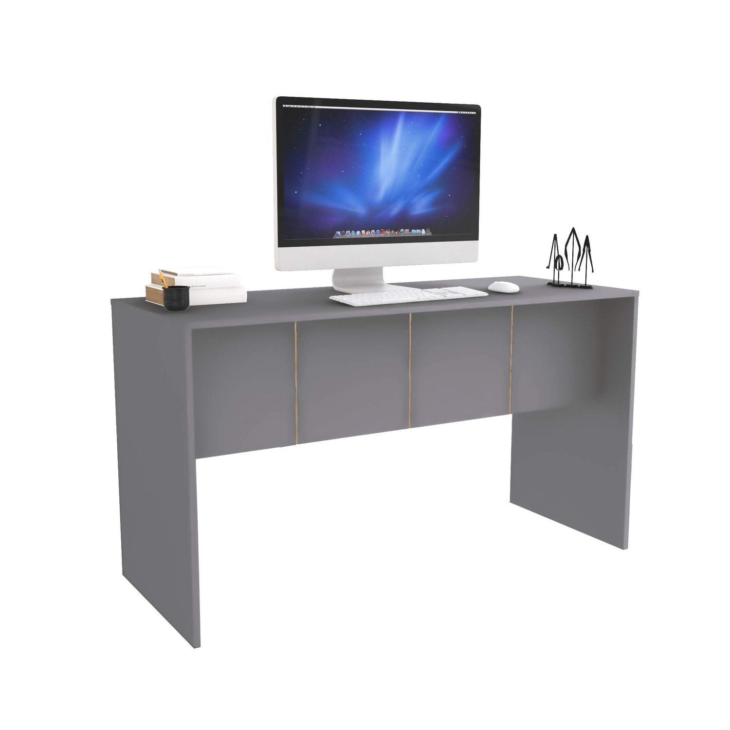 Cornelia 35-Inch Mid-Century Office Desk in Grey