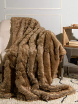 Heavyweight Super Soft Luxury Faux Fur Oversized Throw Blanket  Bleached Finn