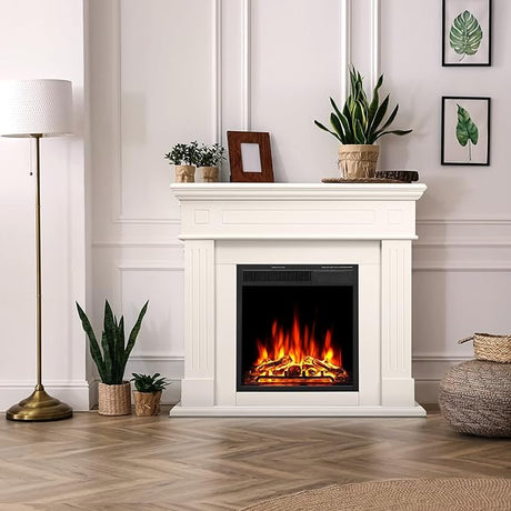 43” Electric Fireplace Mantel Wooden Surround Firebox