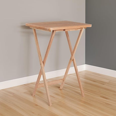 Curved rectangular folding snack tables – set of 4