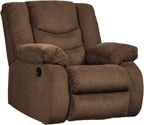 CushCloud Recliner in Dark Brown beside Sofa

