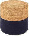 Cube Pouf Foot Stool Ottoman -Jute Braided Pouffe Poof Accent Chair Footrest