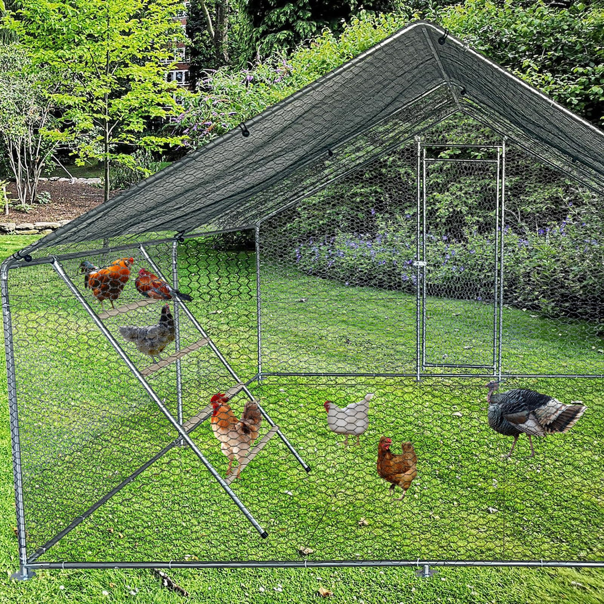 DIY chicken perch with labeled parts for easy assembly