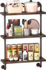 Industrial Pipe Shelving Wall Mounted 24 Inch, 3 Tier Bathroom Floating Shelves